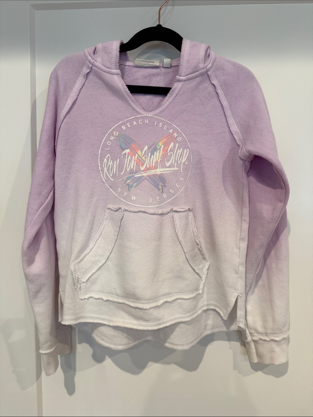 Kids Lavender Ombre Hooded Pullover with Front Pocket